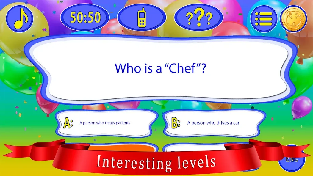 Взломанная Kids Quiz Games: Millionaire на Андроид — Безлимитные подсказки и открыты все вопросы — скриншот 3
