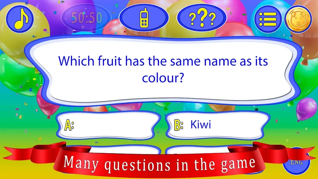 Взломанная Kids Quiz Games: Millionaire на Андроид — Безлимитные подсказки и открыты все вопросы — скриншот 4