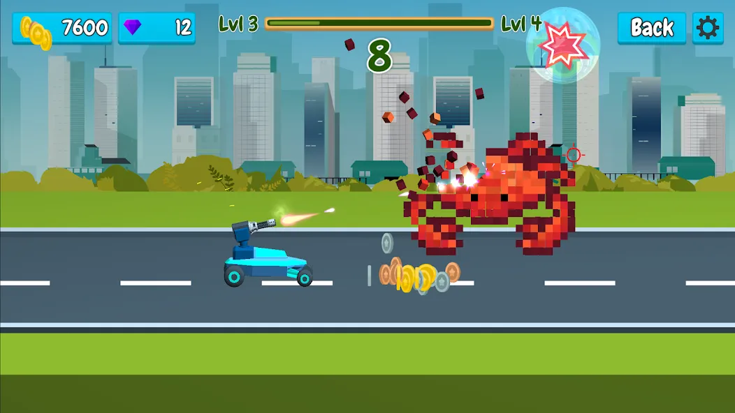 Rusher Crusher: Demolition! на Андроид — Безлимитные деньги и усиленное оружие — скриншот 1