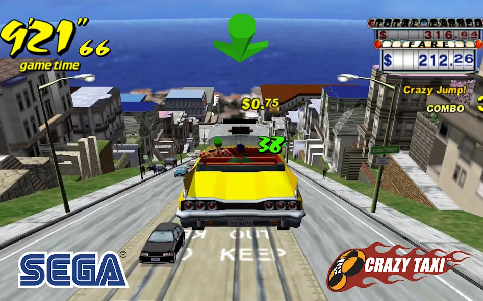 Скачать Crazy Taxi Classic (Мод: Безлимитные деньги и открыты все машины) на Андроид — скриншот 4 Скачать Crazy Taxi Classic (Мод: Безлимитные деньги и открыты все машины) на Андроид — скриншот 4