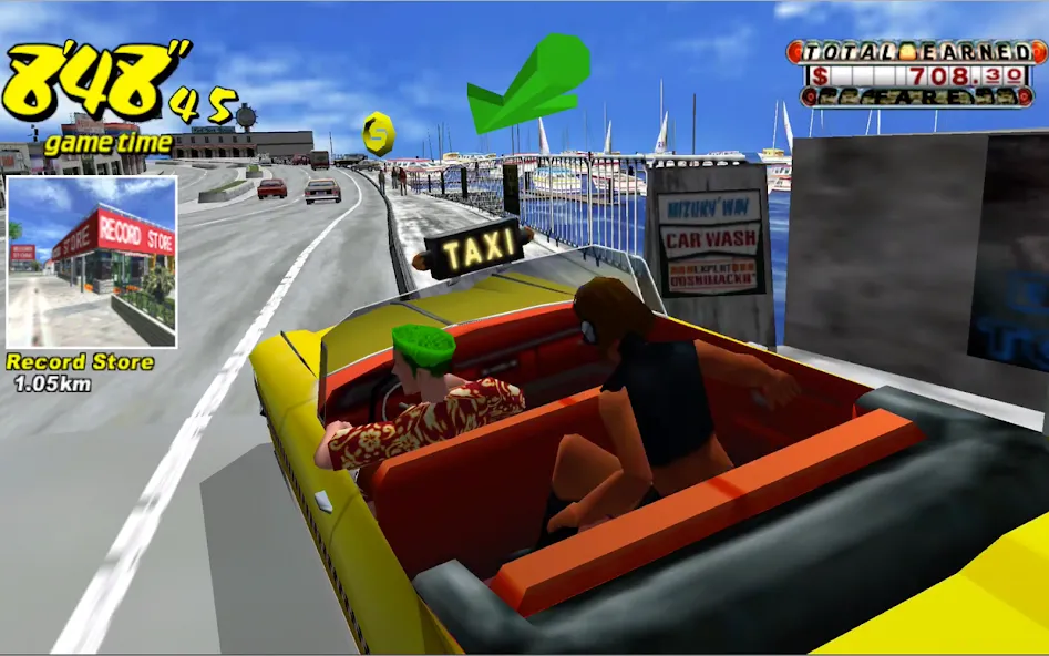 Скачать Crazy Taxi Classic (Мод: Безлимитные деньги и открыты все машины) на Андроид — скриншот 5 Скачать Crazy Taxi Classic (Мод: Безлимитные деньги и открыты все машины) на Андроид — скриншот 5