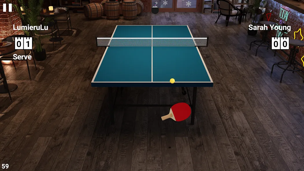 Virtual Table Tennis — Взломанная версия (Безлимитные монеты и все ракетки) — скриншот 2