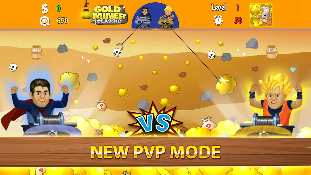 Gold Miner Classic: Gold Rush MOD — Много золота и безлимитные бонусы на Андроид — скриншот 4 Gold Miner Classic: Gold Rush MOD — Много золота и безлимитные бонусы на Андроид — скриншот 4