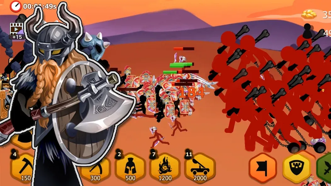 Скачать взломанную Stickman Battle 2: Empires War — Безлимитные деньги и алмазы — скриншот 2