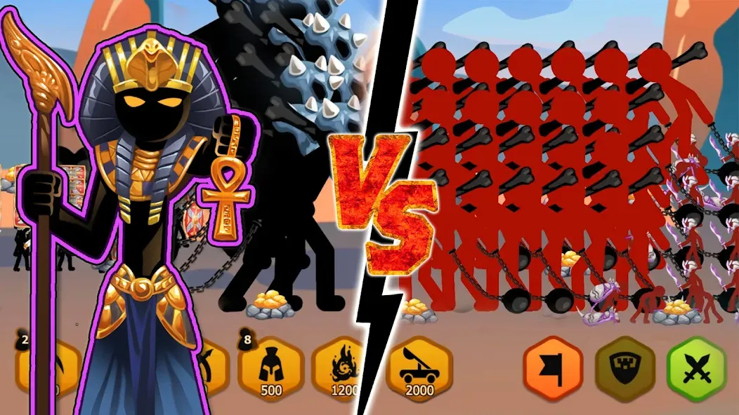 Скачать взломанную Stickman Battle 2: Empires War — Безлимитные деньги и алмазы — скриншот 3
