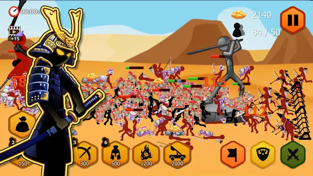 Скачать взломанную Stickman Battle 2: Empires War — Безлимитные деньги и алмазы — скриншот 4