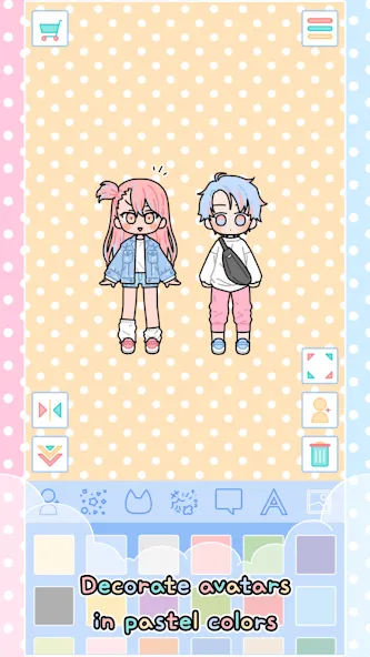 Скачать взлом Pastel Friends : Dress Up Game на Андроид — Разблокированы все наряды и аксессуары — скриншот 2