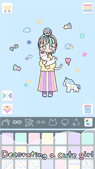 Взлом Pastel Girl : Dress Up Game — Разблокированы все наряды и аксессуары — скриншот 2