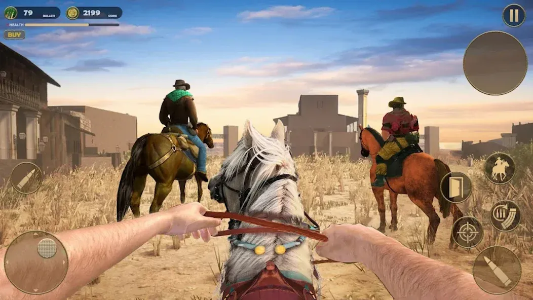 West Cowboy - Gunfighter Game на Андроид — Много денег и патронов — скриншот 1