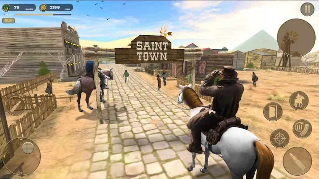West Cowboy - Gunfighter Game на Андроид — Много денег и патронов — скриншот 2