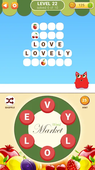 Скачать Word Market MOD APK — Безлимитные подсказки и монеты — скриншот 3