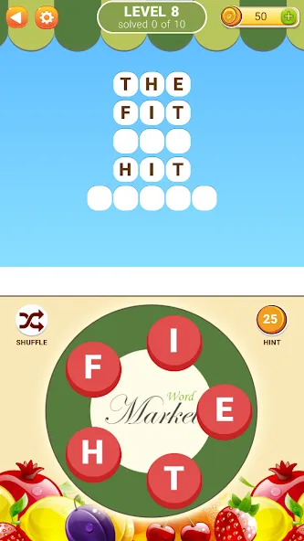 Взломанная Word Market 2 на Андроид — Безлимитные деньги и подсказки — скриншот 2