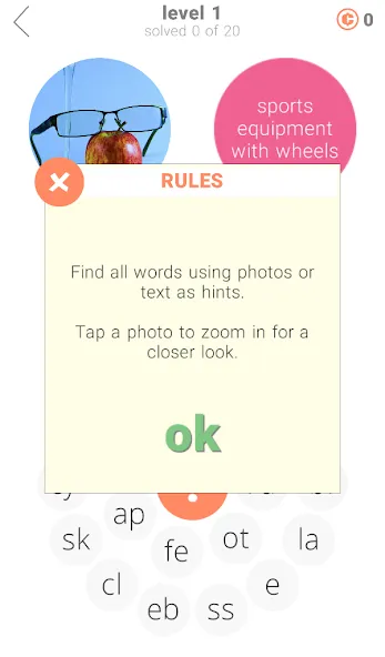 Взломанная Word Rings 2 на Андроид — Подсказки доступны без ограничений — скриншот 4