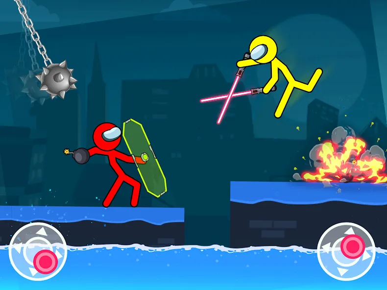 Скачать Stick-man Fighting Games на Андроид — Безлимитные деньги и урон — скриншот 1