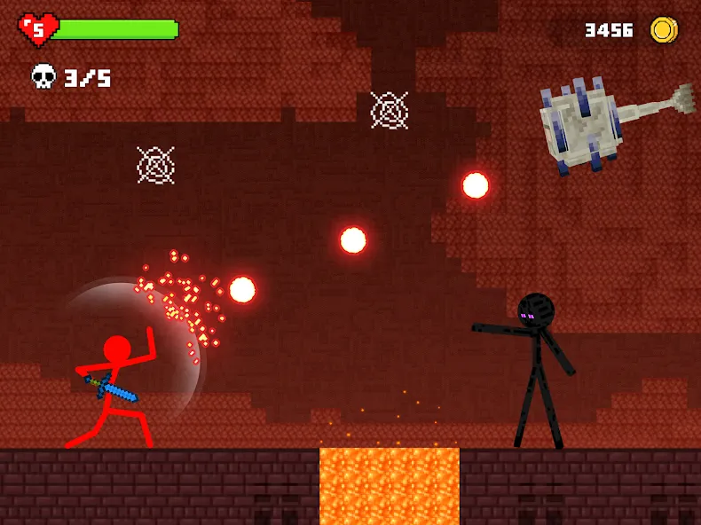 Stick-man Battle - Craft World на Андроид — Безлимитные ресурсы и усиленное оружие — скриншот 3