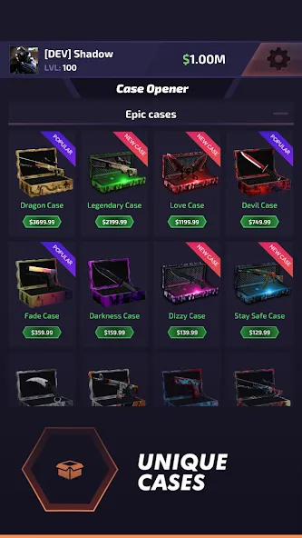 Case Battle: Skins Simulator — Безлимитные монеты и все скины — скриншот 1