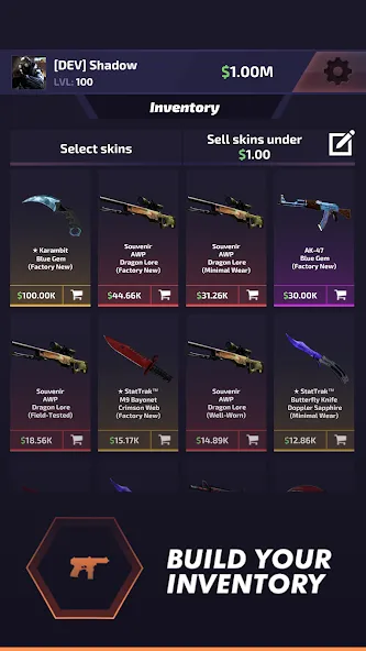 Case Battle: Skins Simulator — Безлимитные монеты и все скины — скриншот 2