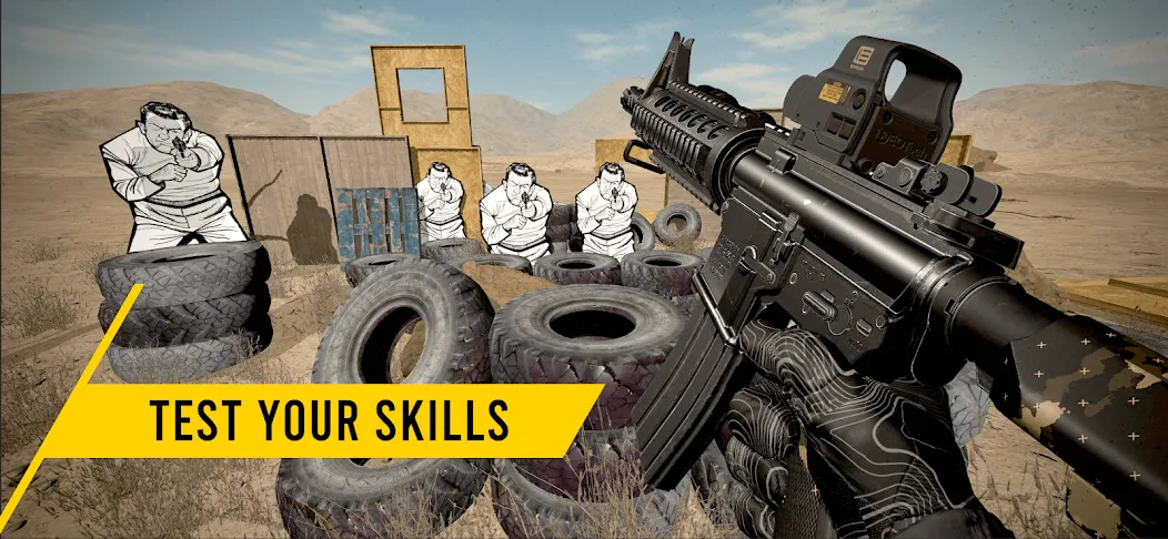 GUNSIM - 3D FPS Shooting Guns MOD APK — Безлимитные деньги и все оружие — скриншот 2