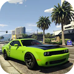 Скачать Simulator Dodge Demon Parking (Мод: Безлимитные деньги и все машины открыты) на Андроид