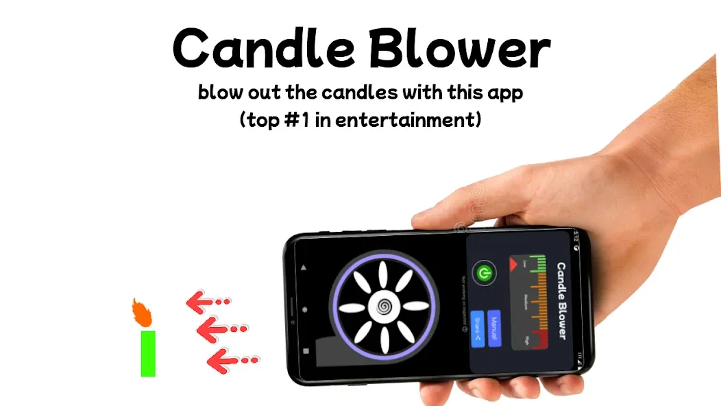 Скачать Blower - Candle Blower Lite на телефон — Без рекламы и бесконечный воздух — скриншот 1