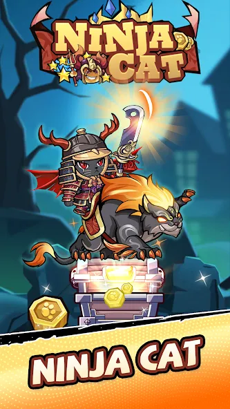 Ninja Cat - Idle Arena MOD — Безлимитные деньги и энергия на Андроид — скриншот 1