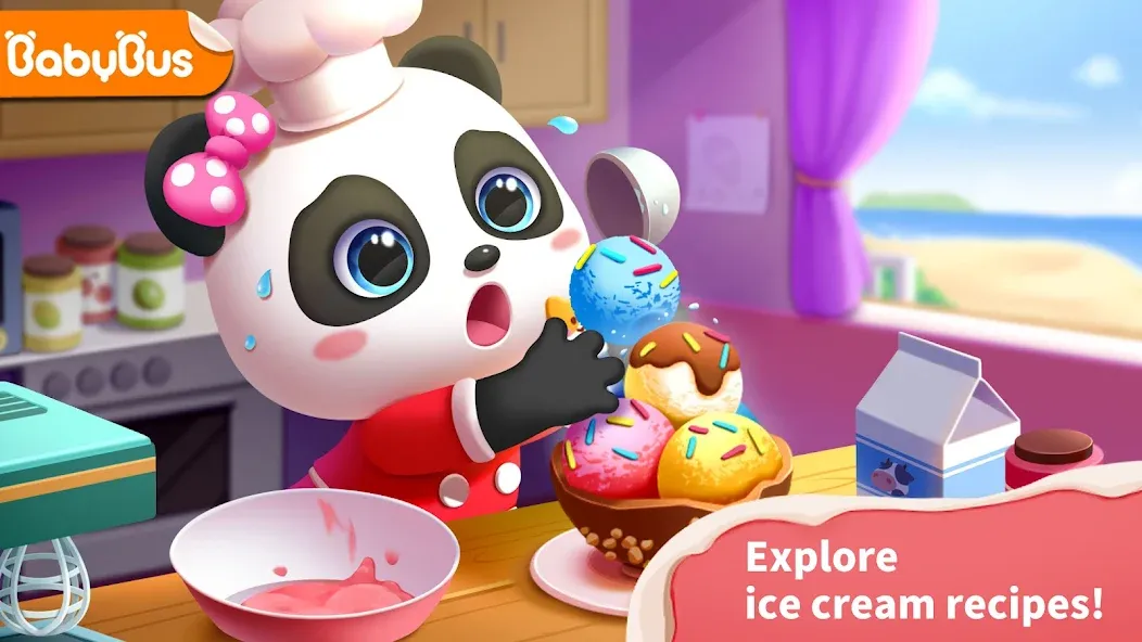 Скачать Baby Panda’s Ice Cream Shop (Мод: Безлимитные монеты и все рецепты) на Андроид — скриншот 1