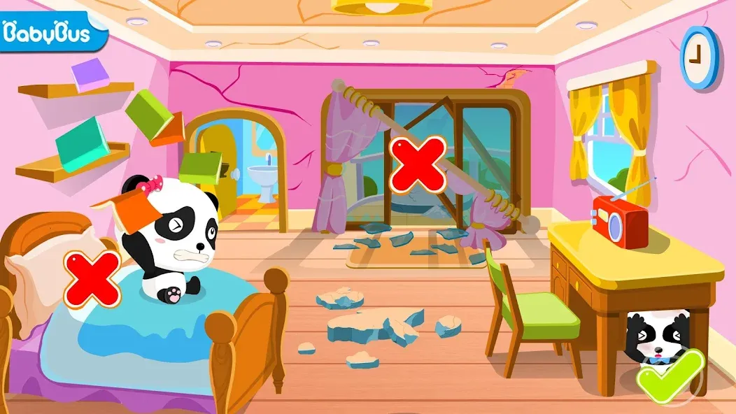 Baby Panda Earthquake Safety 1 — Обучение безопасности без ограничений — скриншот 1