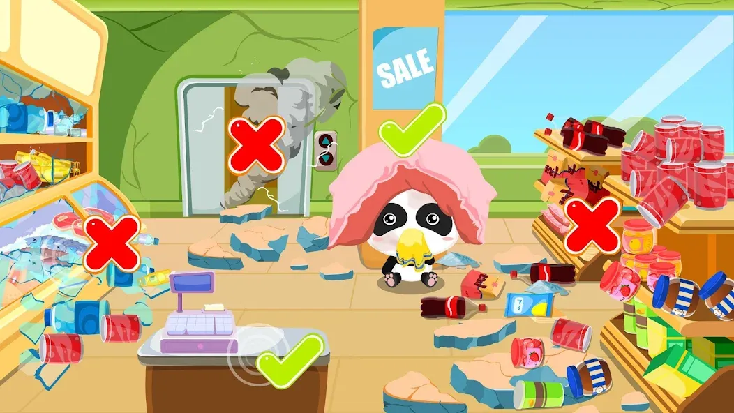 Baby Panda Earthquake Safety 1 — Обучение безопасности без ограничений — скриншот 3
