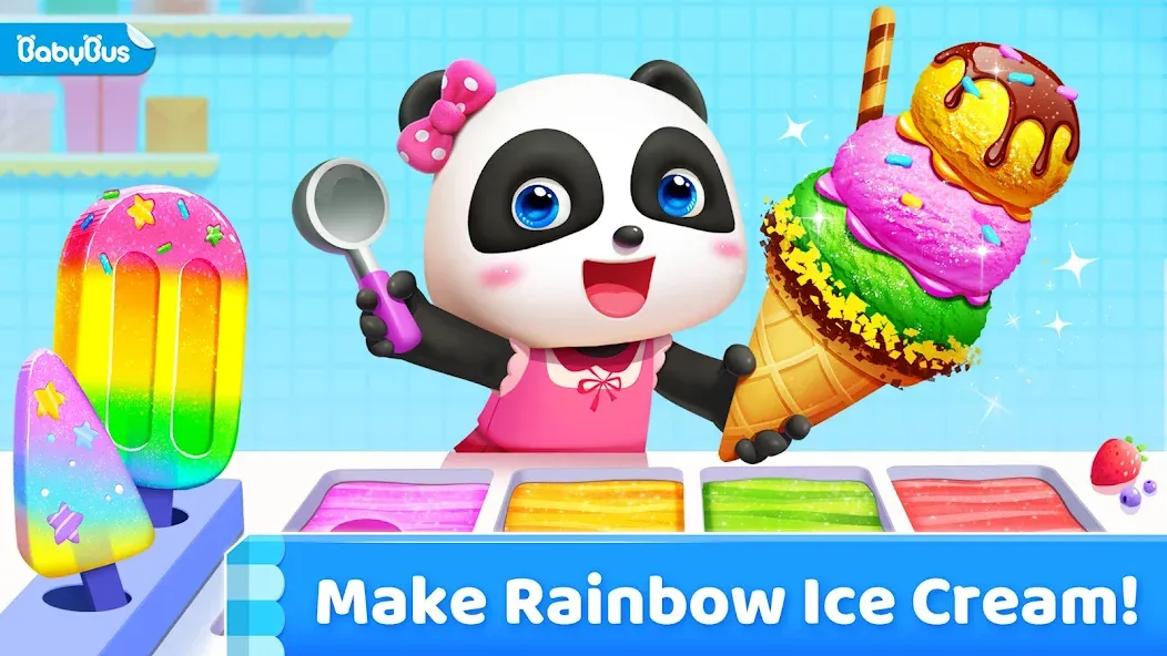 Скачать Little Panda's Ice Cream Games MOD APK — Много мороженого и открыты все уровни — скриншот 1