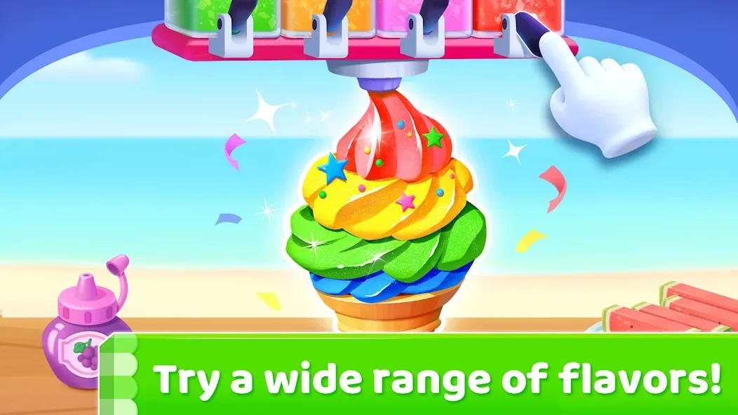 Скачать Little Panda's Ice Cream Games MOD APK — Много мороженого и открыты все уровни — скриншот 4