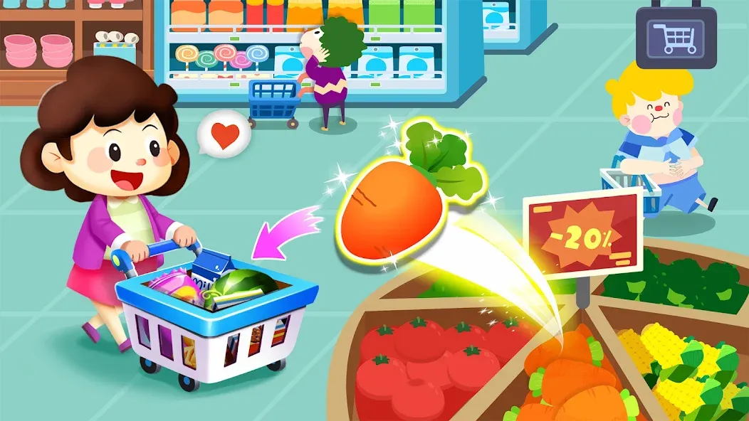 Скачать Little Panda's Town: Mall MOD APK — Разблокированы все магазины и локации — скриншот 4