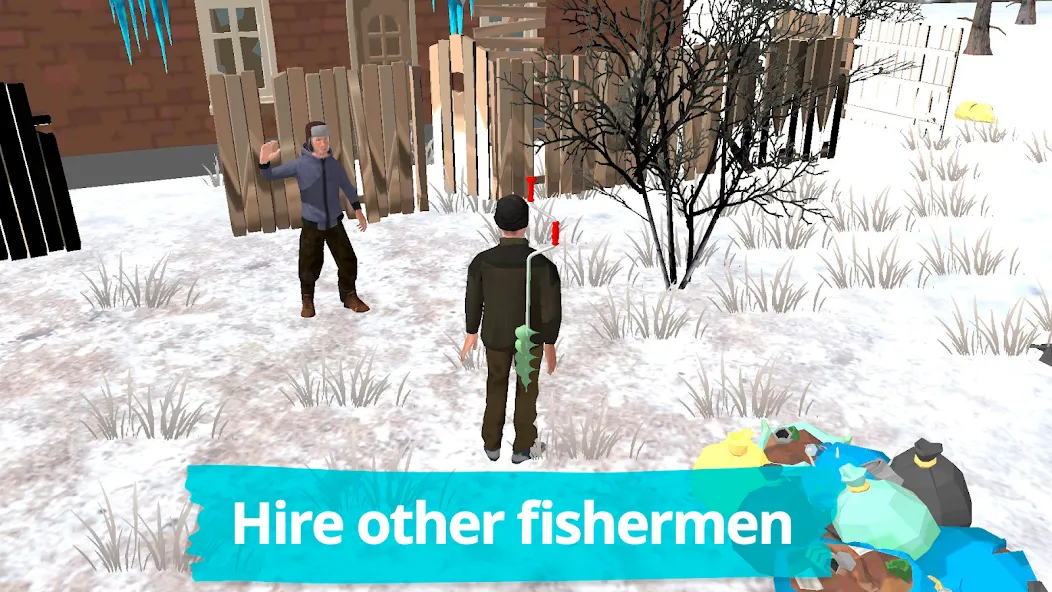 Взломанная Fishing in the Winter. Lakes. на Андроид — Зимняя рыбалка без ограничений — скриншот 3