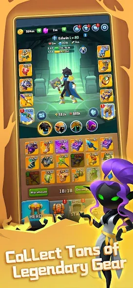 Chest Adventure: Idle RPG Mod APK Много денег и открытые сундуки — Скачать на Андроид — скриншот 3