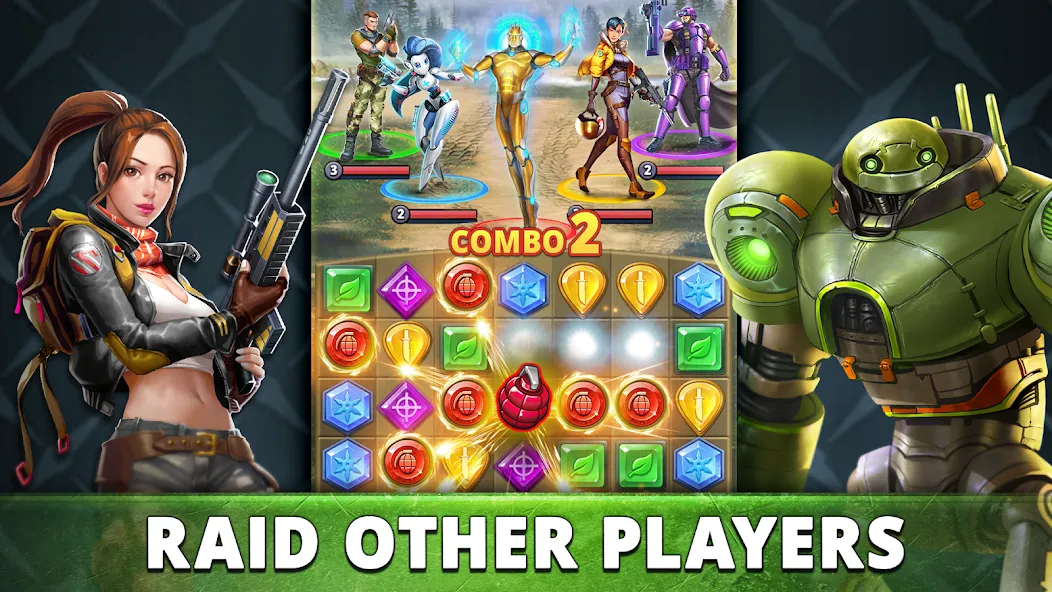 Скачать Puzzle Combat: Match-3 RPG MOD APK — Безлимитные деньги и энергия — скриншот 2