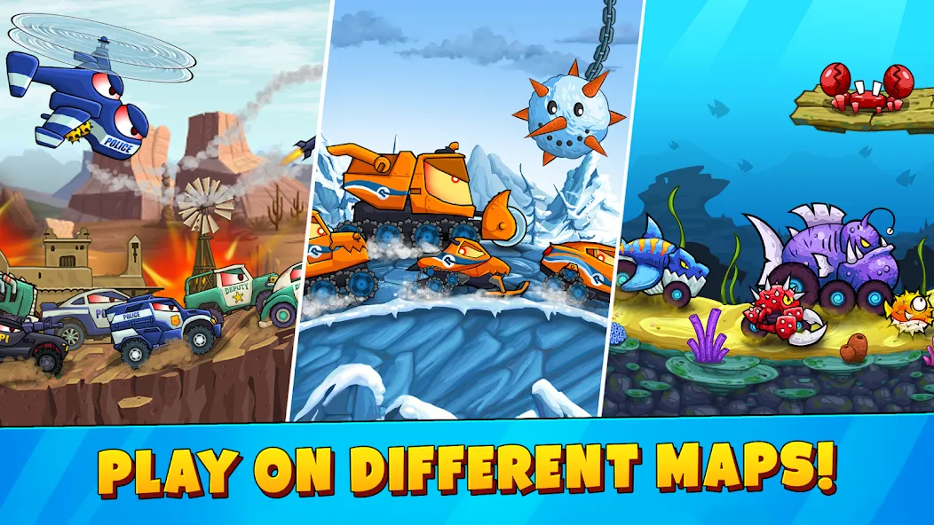 Car Eats Car 3 Hill Climb Race Mod APK Безлимитные деньги и все машины открыты — Скачать на Андроид — скриншот 2