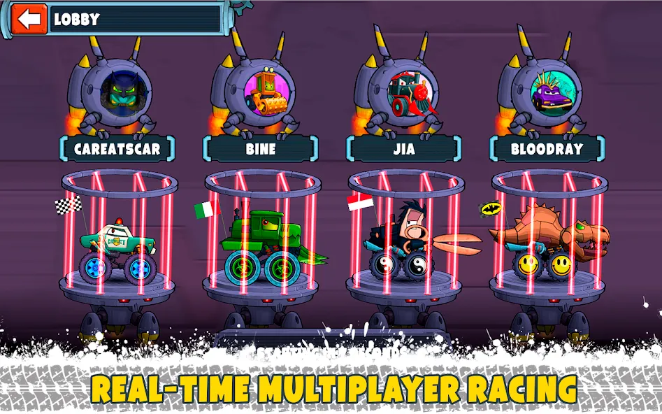 Скачать взломанную Car Eats Car Multiplayer Race — Безлимитные деньги и все машины — скриншот 2