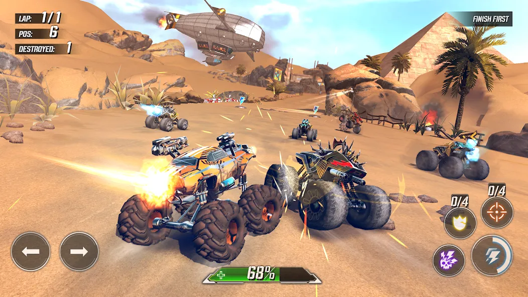 RACE: Rocket Arena Car Extreme — Взломанная версия (Безлимитные деньги и улучшенное оружие) — скриншот 1