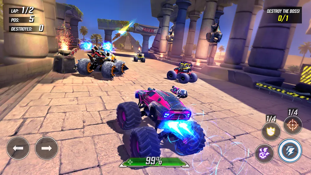 RACE: Rocket Arena Car Extreme — Взломанная версия (Безлимитные деньги и улучшенное оружие) — скриншот 5