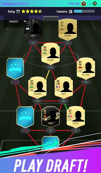 Скачать взломанную Pack Opener for FUT 21 — Безлимитные монеты и редкие паки — скриншот 3