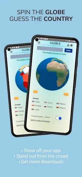 Скачать Globle - Country Guess Game с модом — Безлимитные подсказки и все страны открыты — скриншот 1