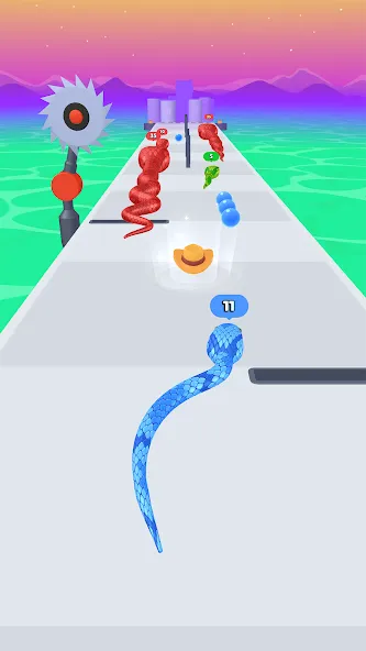 Snake Run Race・3D Running Game Mod APK Безлимитные деньги и все скины — Скачать на Андроид — скриншот 4