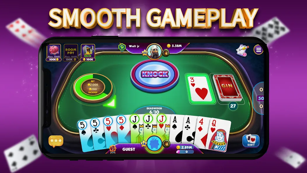 Скачать взлом Gin Rummy Elite: Online Game на Андроид — Безлимитные фишки и быстрая игра — скриншот 2 Скачать взлом Gin Rummy Elite: Online Game на Андроид — Безлимитные фишки и быстрая игра — скриншот 2