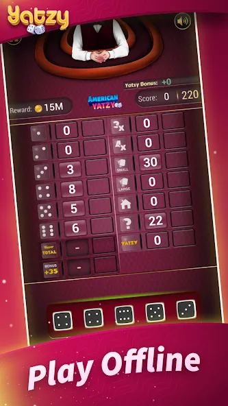 Скачать Yatzy - Offline Dice Games — Последняя версия (Без рекламы и бесконечные броски) — скриншот 1