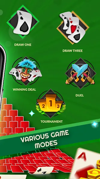 Solitaire - Offline Card Games Mod APK Без рекламы и все карты открыты — Скачать на Андроид — скриншот 5