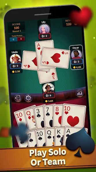Spades - Offline Card Games — Взломанная версия (Без рекламы и все режимы открыты) — скриншот 2