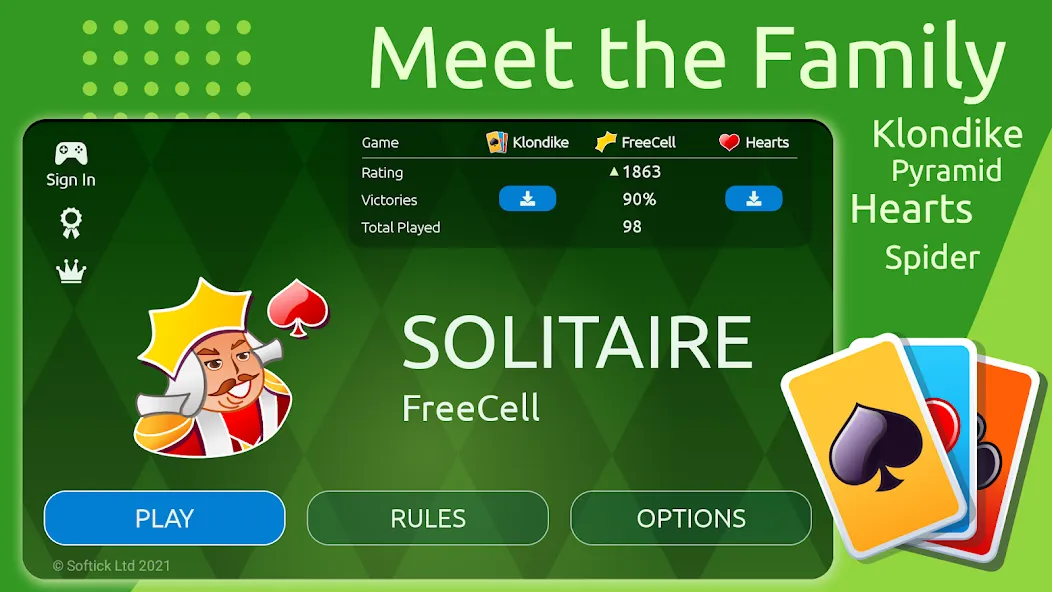 Скачать взлом FreeCell на Андроид — Открыты все уровни и подсказки — скриншот 2