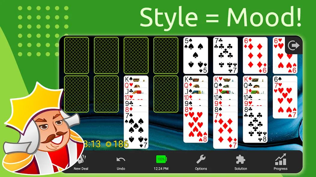 Скачать взлом FreeCell на Андроид — Открыты все уровни и подсказки — скриншот 5