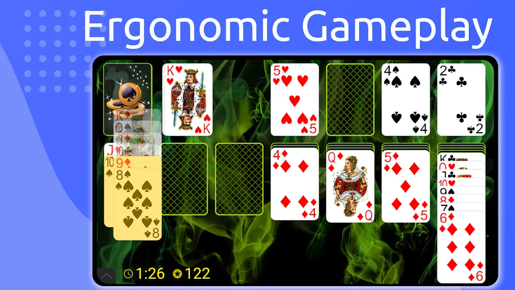 Взломанная Solitaire на Андроид — Без рекламы и безлимитные подсказки — скриншот 1