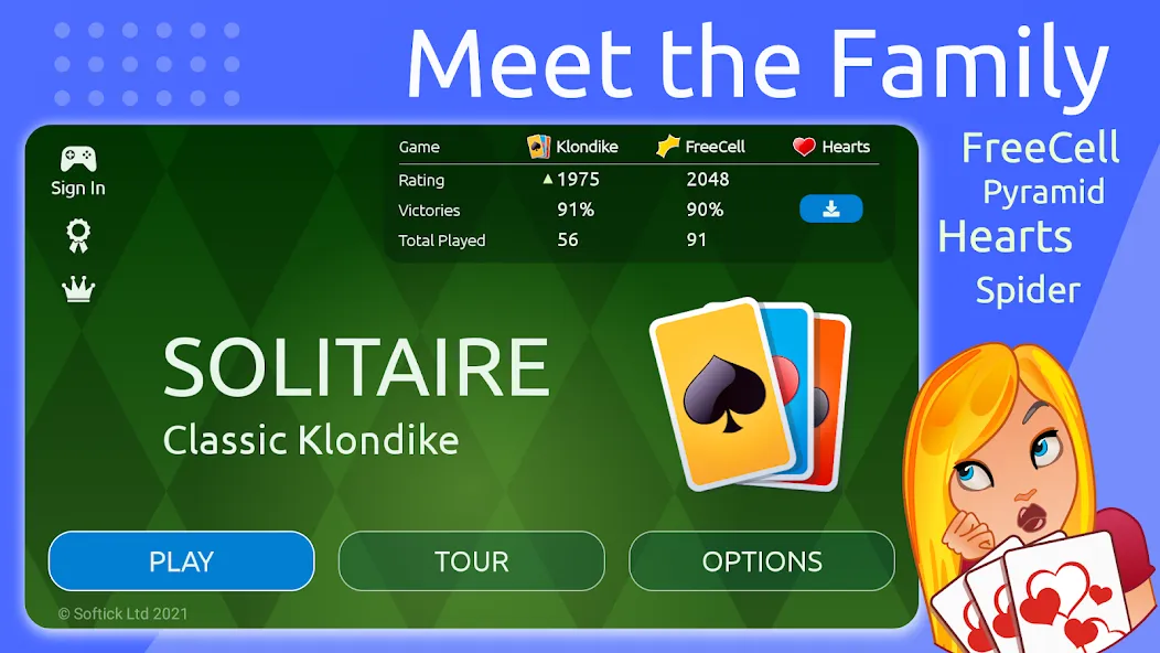 Взломанная Solitaire на Андроид — Без рекламы и безлимитные подсказки — скриншот 2