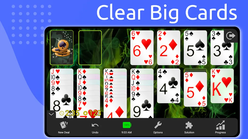 Взломанная Solitaire на Андроид — Без рекламы и безлимитные подсказки — скриншот 3